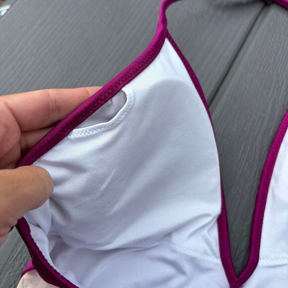 Victoria’s Secret PINK Wild Orchid Mesh Halter One Piece Bikini - Picture 6 of 7